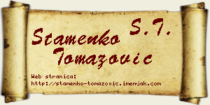 Stamenko Tomazović vizit kartica
